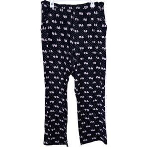 Croft & Barrow Intimates Black Pajama Pants with Pink Hearts Size 1X